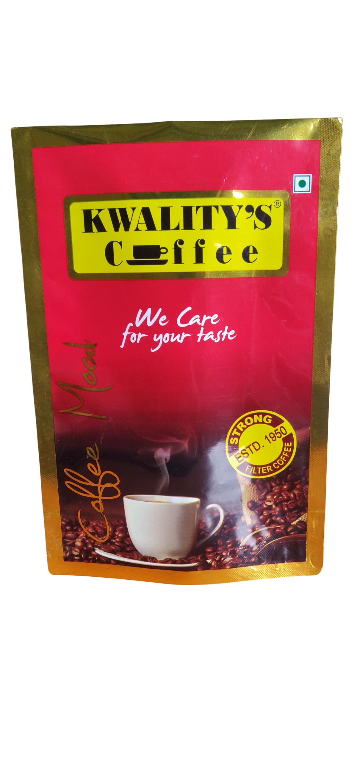 Front view of Kwalitys Coffee Mood 60/40 strong filter coffee powder bag
